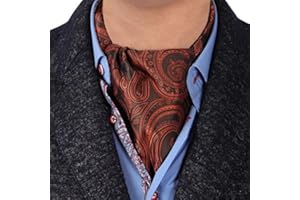Epoint Men's Fashion Classic Paisley Cravat Silk Ascot Tie Hanky Set, With Box Set