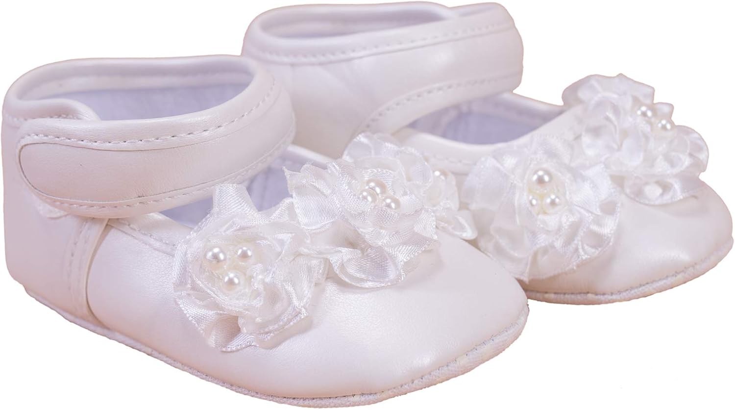 Samt-Mokassins Für Babys – In Weiß, Größe 0-12 Monate | Perfekt Für Taufe, Hochzeit, Weihnachten Oder Als Geschenk