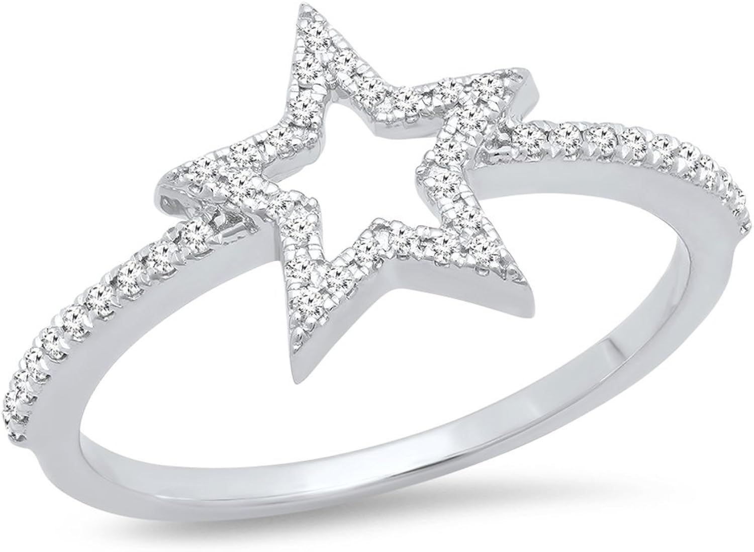 DazzlingRock Collection 14k Or Blanc Rond I-J Diamant Blanc