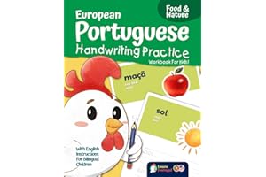 European Portuguese Handwriting Practice Workbook for Kids! Food & Nature