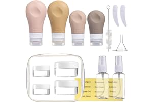 Gemice 16 Pack Travel Bottles Set for Toiletries, TSA Approved Travel Size Containers Leak Proof Silicone Squeezable Tubes Travel Accessories 2oz 3oz for Shampoo Conditioner Lotion Body Wash