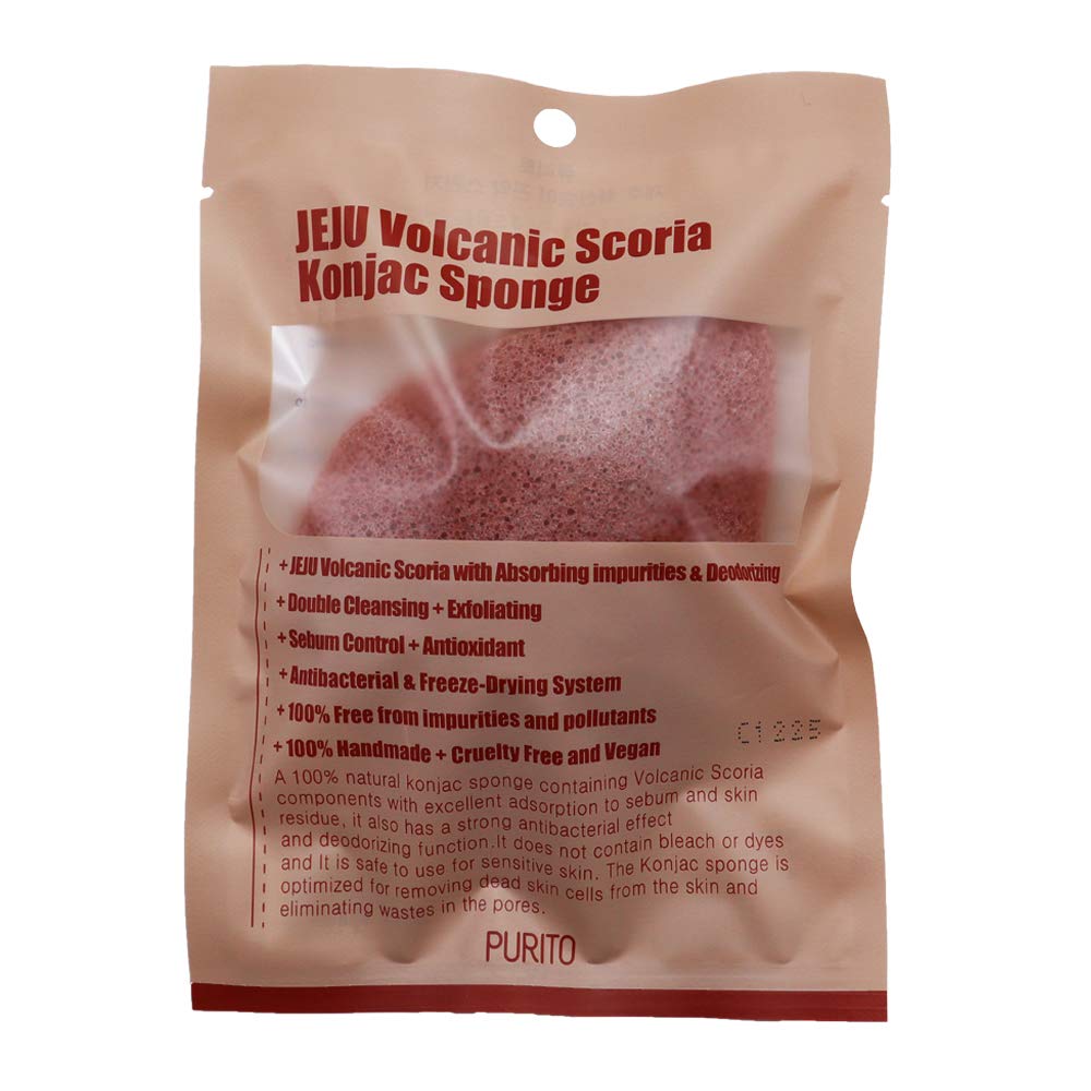 PURITO JEJU Volcanic Scoria Konjac Sponge 100% vegan (Jeju Volcanic)