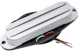 Musiclily Dual Hot Rail High Output Guitar Single Coil Size Humbucker Pickup for Fender Squier Strat, White