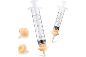 Oruola 4pcs Silicone Miracle Nipple for Kittens and 2 Kitten Syringe for Feeding 5ml & 10ml,Kitten Nipples for Feeding,Kitten Bottle Feeding Kit,Suitable for Newborn Animal Puppies Rabbits Squirrels