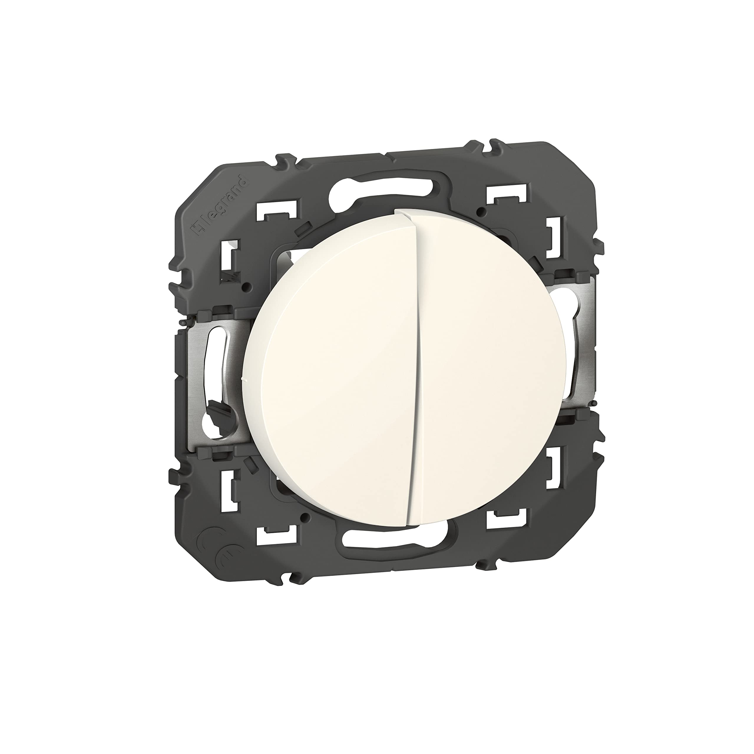 Legrand - 10AX Two-Way Switch + 6A dooxie Push Button - White Finish