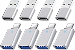 USB C to USB Adapter,Type C to USB Adapter [8 Pack] 3.0 USB Type C Male to USB Female, USB C Female to USB Male Adapter OTG C
