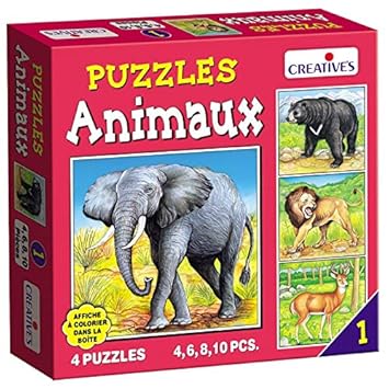 StonKraft Animal Puzzle - 1 (French) | Language Independent | Preschool Learning Toys | Educational Toys | Learning Games | Matching Games for Kids & Toddlers