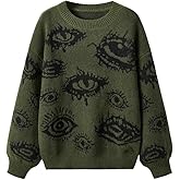 Oversized Crewneck Long Sleeve Sweaters Fashion Goth Grunge Punk Halloween Pattern 2025 Winter Sweater Pullover Tops