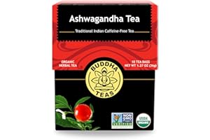 Buddha Teas - Ashwagandha Root Tea - Herbal Tea - Promote Cleansing & Wellness - With Antioxidants & Minerals - Clean Ingredients - Caffeine Free - OU Kosher - 18 Tea Bags (Pack of 1)