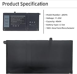 YXKC JK6Y6 Laptop Battery Replacement for Dell