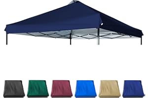 JANCANOPY 12x12 Canopy Replacement Top with Air Vent Silver Coated for Straight Leg Canopy Frame, (Navy Blue)