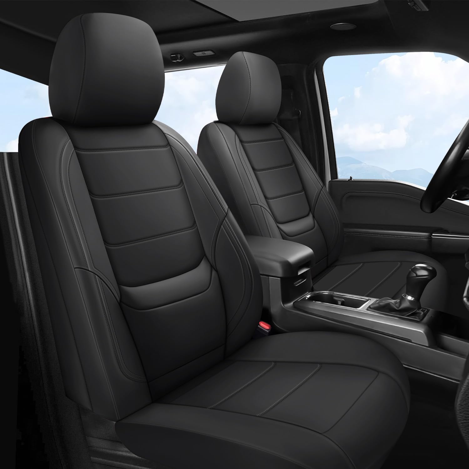 Photo 1 of GEEYONTEK Toyota Tacoma Seat Covers Custom Fit 2016-2023,Truck Seat Covers for Tacoma Double & Crew Cab SR SR5 TRD Sport TRD Off-Road TRD Pro (Black, (2016-2023) Full Set)