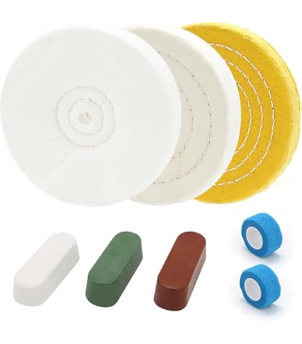 thumbnail image 2 of 8-Piece Buffing & Polishing Wheel Kit - 4" Wheels With 3 Compounds & 1/4" Shank Adapter For Drills 2 of 8
