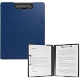 SITHON Foldable Clipboard Folder Durable A4/Letter Size Document Folder | 360&deg; Rotating PP Writing Pad with Dual Low Profile Metal Clips, Pen Slot, for Nurses Classroom Business Office