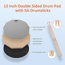Sovvid 12 Inches Drum Pad and 5A Drum