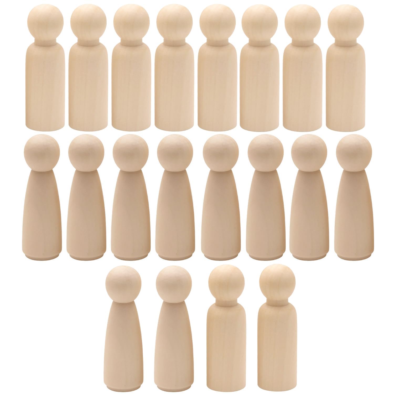 20 Pcs Unfinished Wooden Peg Dolls - 8cm Blank Wooden Craft Pegs for Painting, Decorating & DIY Projects - Ideal for Easter Crafts, Easter Decorations, Kids Handmade Gifts, Party Favors