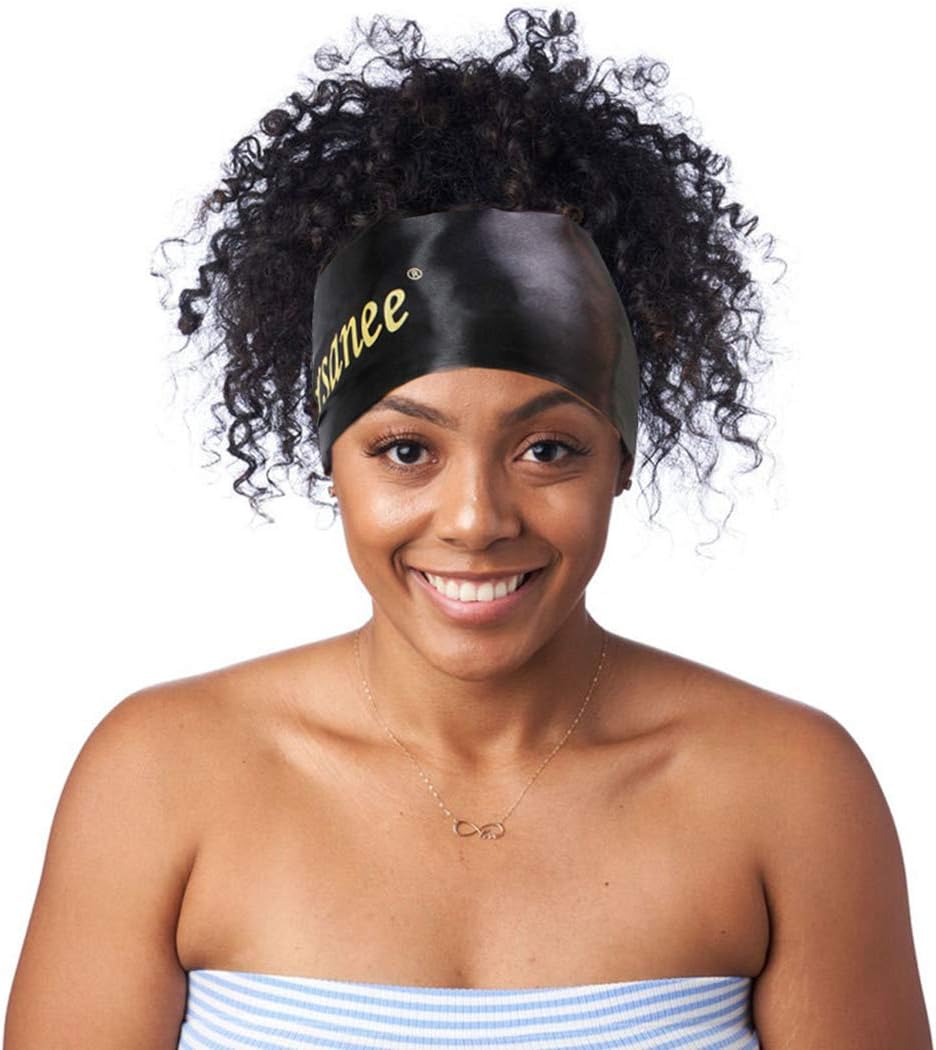 Stain Edge Laying Scarf for Lace Frontal Wigs, Non Slip Stain Scarf Headbands for Black Hair, Soft Wig Grip Headband for Makeup, Facial, Sport, Yoga (Black)