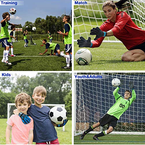 image for Jalunth Goalie Goalkeeper Soccer Gloves for Kids Youth Adults Goal Kee