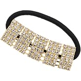 Xiwstar Hairband, Fashion Bling Crystal Rhinestone Hair Ties for Women Girls (Gold, 1 Count)