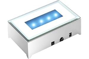 IFOLAINA LED Light Base Multicolor Crystal Light Pedestal Color Show Stand Holiday Party Decoration Lighted Display Plate with Flat Top Surface for 3D Glass Art - Rectangle