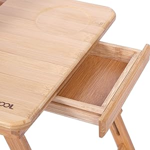 wosume ????????????? ???????? ????????? Overbed Table, Laptop Bed Desk, 1Pc Adjustable Bamboo Rack Shelf Dormitory Bed Lap Desk Two Flowers Book Reading Tray Stand