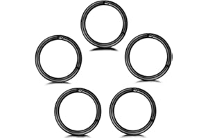 NEWZENRO 5Pcs Stainless Steel 16G 18G Sleeper Hoop Earrings for Women Men Septum Hinged Clicker Nose Lip Ring Helix Daith Cartilage Tragus Piercings Tiny Small Huggie Hoops Hypoallergenic Sensitive Ears Jewelry