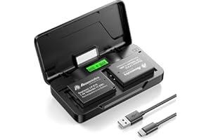 LP-E10 Battery Charger Kit- 20W PD Fast Charging, 1600mAh Dual Batteries Compatible with Canon LP-E10 Battery and Canon Rebel