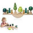 Promise Babe Wooden Tree Toys Balance Toys Wooden Peg Dolls Preschool Learning Educational Montessori Toys, Natural Woodland Trees Creative Accessories for Home Decor
