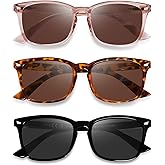 OPTOFENDY Reader Sunglasses for Women Men, Full Lens Outdoor Reading Sunglasses with Spring Hinge, UV400 Protection, 1.5