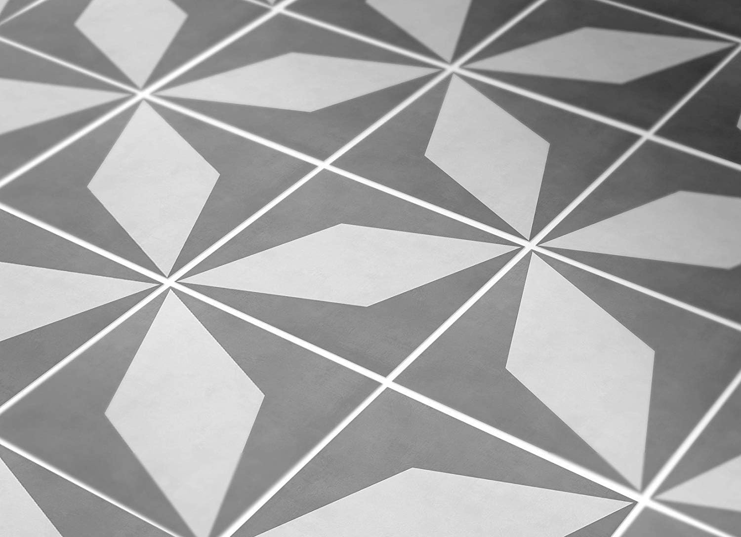 Tiles Stickers Decals - Pack of 10 tiles - 10 individual tiles - Tiles Decals (Four-pointed Star Tile Decal, FLOOR - 5.9 x 5.9 inches - 15 x 15 cm)