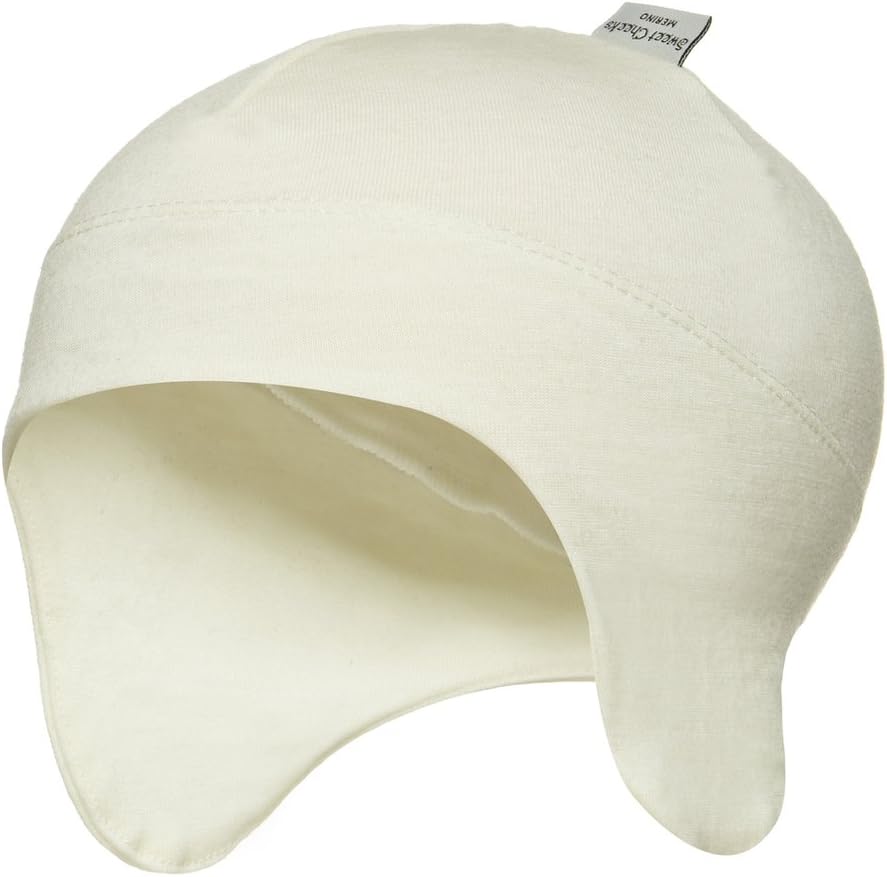 Merino 100% Merino Wool Beanie Baby/Toddler hat. The Perfect Wool hat for Keeping Ears Extra Warm in Winter - Non Itch The Warm Baby hat That Stays on!