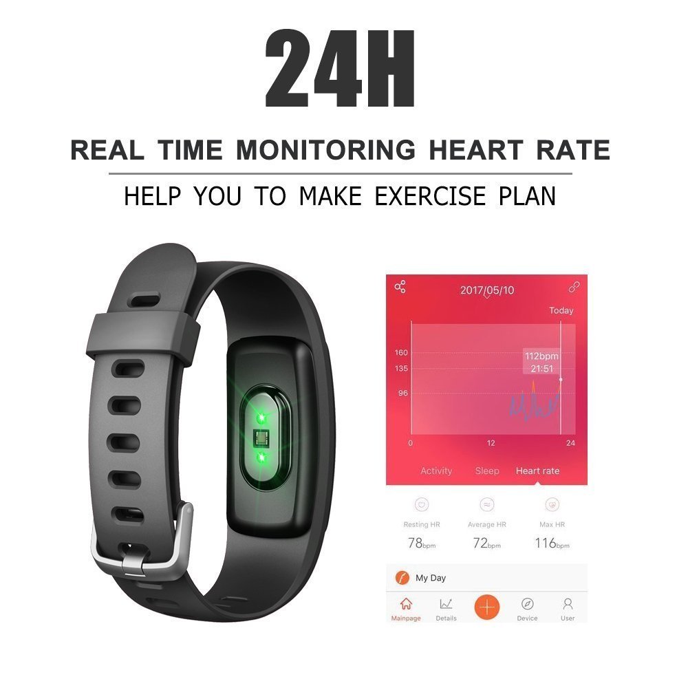 Fitness Tracker,ZoiyTop Smart Bluetooth Bracelet heart rate Upgraded Version 2017 smart wristband Sports Fitness（Purple）