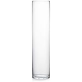WGV Cylinder Vase, Width 6", Height 26", Clear Tall Glass Container Terrarium Candle Holder for Wedding Centerpiece, Party Event, Home Office Decor, 1 Piece
