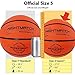 NIGHTMATCH Light Up Basketball - Size 5 - Extra Pump and Batteries -Perfect Glow in The Dark Mini Basketball with Spare Batteries -Waterproof Basketball with Two High Bright LEDs