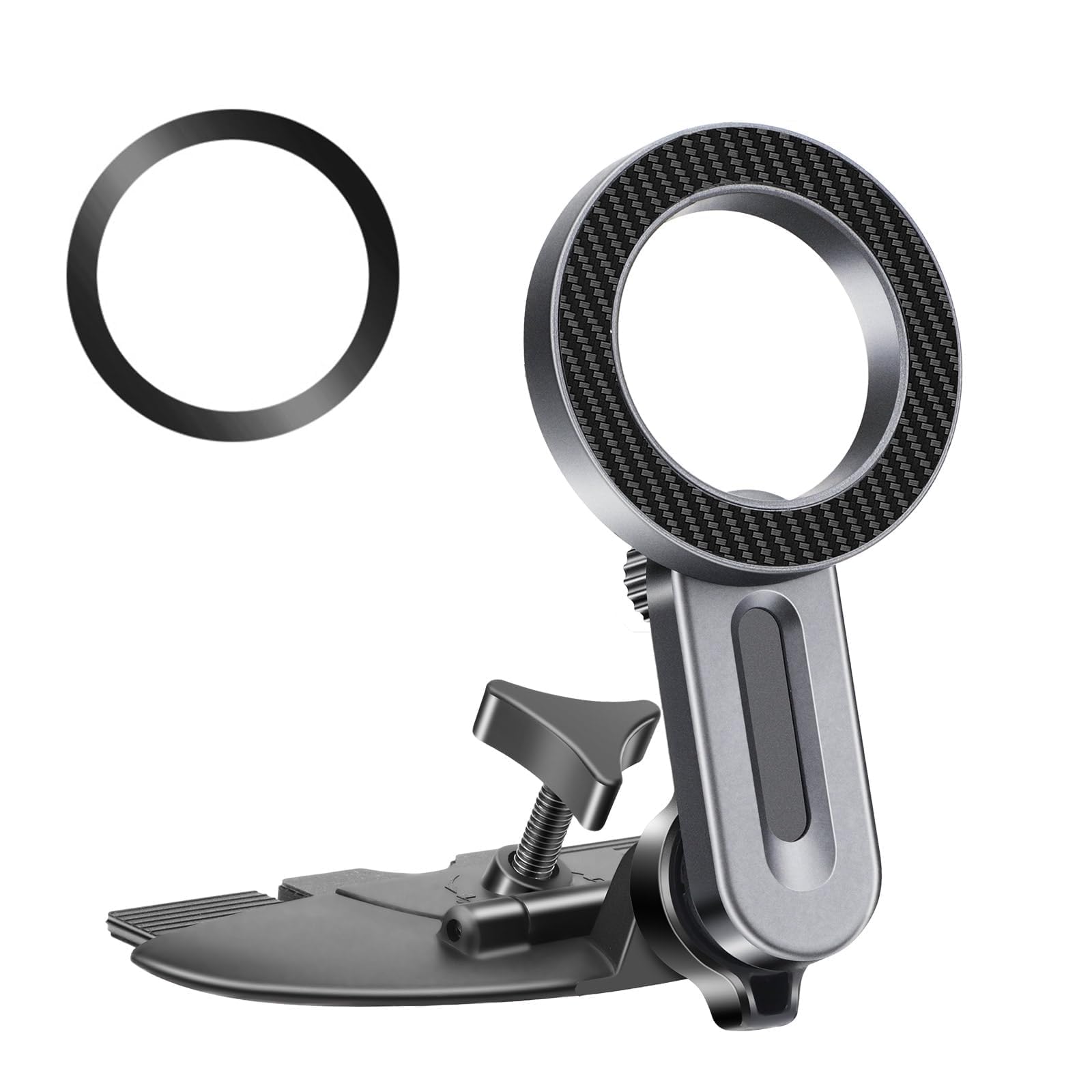 Photo 1 of EEEKit Magnetic CD Slot Phone Mount, 20 Strong Magnets CD Player Holder, Pop Grip Ring Support for Magsafe Cases and All Smartphones