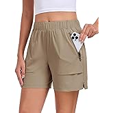 Nomolen Womens 5'' Hiking Athletic Shorts Quick Dry Lightweight Golf Casual Summer Shorts with Zipper Pockets