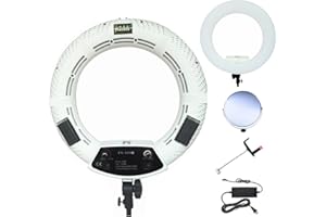 Yidoblo 18" 480 LED Ring Light Bi Color Dimmable Camera Photo Studio Video Portrait Film Selfie YouTube Photography Continuous Lighting with Phone/Camera Holder, Makeup Mirror