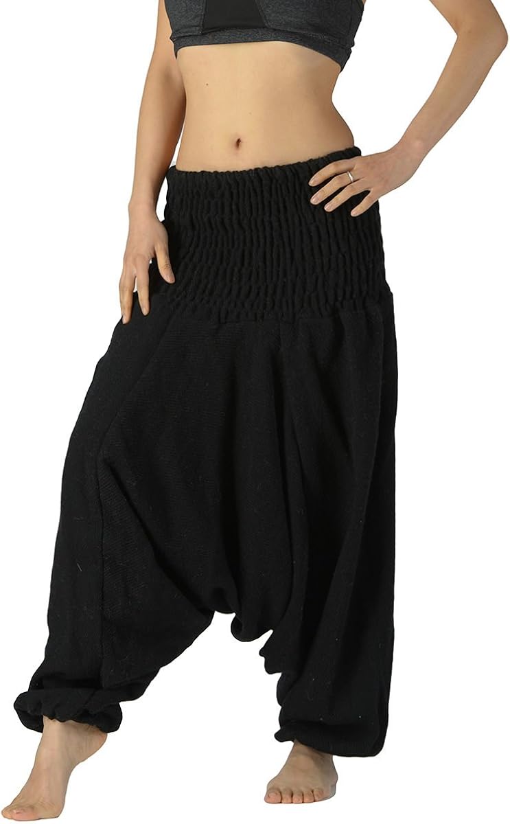 Tribes Low Crotch Indian Wool Harem Pants Ethnic Woolen Trousers (Black) Amazon.co