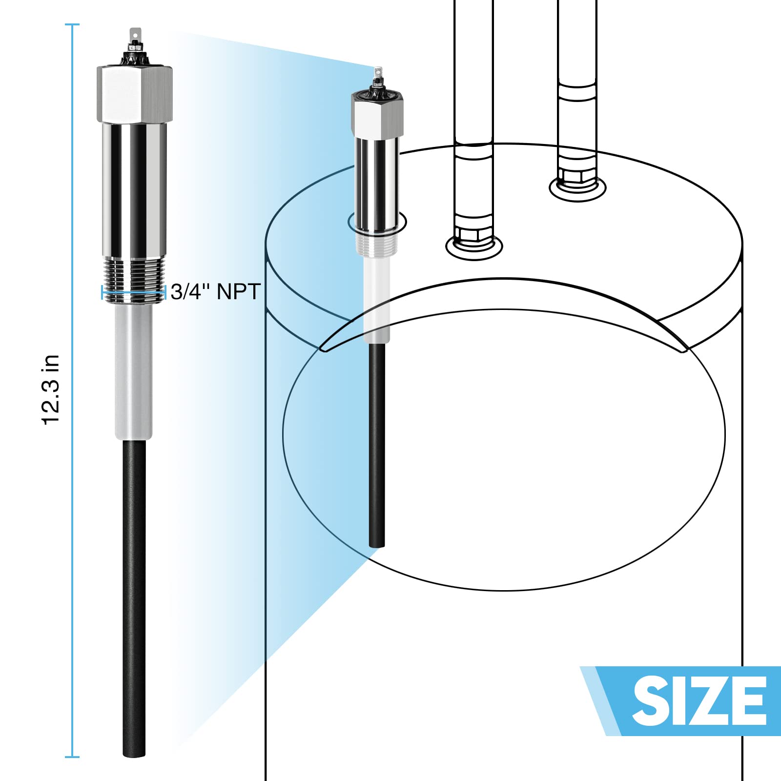 Mua Powered Anode Rod, Briidea Water Heater Anode Rod Made of Titanium