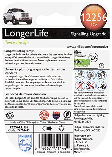 Philips 12256 LongerLife Miniature Bulb, 2 Pack