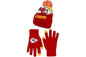 Ultra Game Adults NFL Official Super Soft Winter Beanie Knit Hat With Warm Touch Screen Gloves
