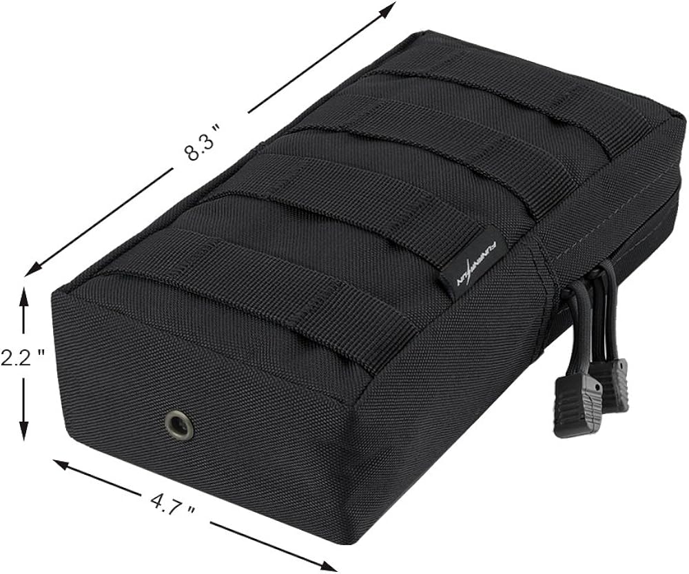 FUNANASUN 2 Pack Molle Pouches Tactical Compact Water Resistant EDC Pouch (Black) : Sports & Outdoors