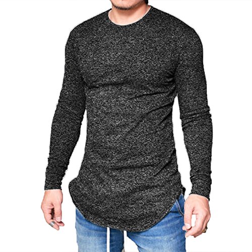 F.honey men s thumb hole cuffs long sleeve slim fit cre…