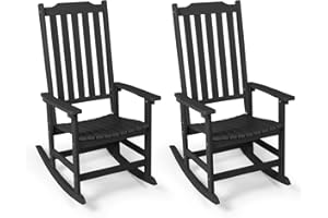 Mguio Outdoor Rocking Chairs Set of 2, Oversized All Weather High Back Porch Rocker, Patio Rockers for Outside