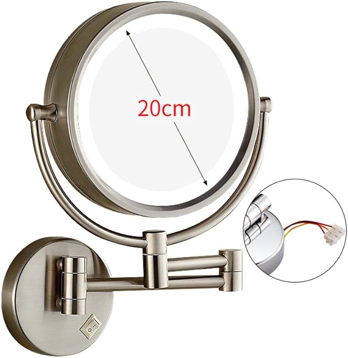 Brisk- 8 Zoll/LED Doppelspiegel Klapp-, Teleskop-, Badezimmer Wand