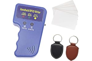 HECERE Handheld 125khz Copier RFID Smart ID Card Duplicator Used for T5577 or EM4305+5pcs ID rewrite Cards +ID Leather Key Fob 2pcs