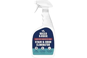 Rocco & Roxie Enzyme Stain & Odor Eliminator, 32 Fl Oz | Bio-enzymatic urine destroyer; CRI Certified Safe; made in USA; for carpets, bedding, litter boxes, crates & cars