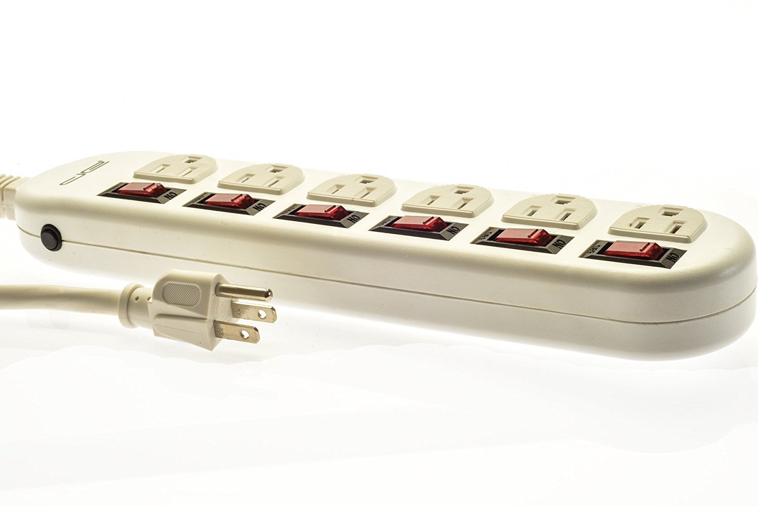 Digital Energy 25ft Long 6 Outlet Surge Protector with 6 Individual
