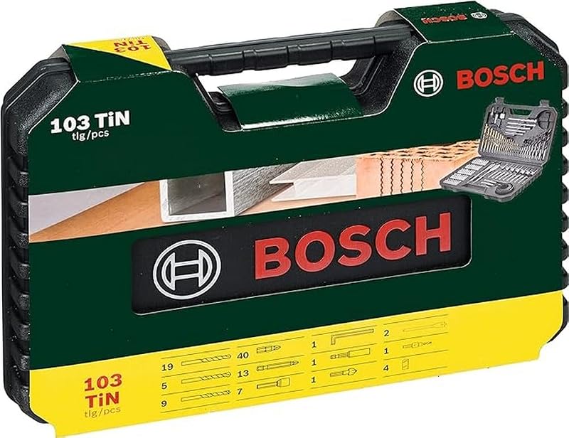 103tlg. Bohrer- und Bit Set V-Line Titanium Box (für Holz, Stein und Metall, Zubehör Bohr- und Schraubwerkzeuge)