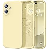 Vooii Magnetic for iPhone 17 Case 6.3" Premium Silicone, Creamy Yellow | Compatible with Magsafe, Full Camera Protection, Soft Microfiber Lining, Shockproof Protective Phone Case for iPhone 17